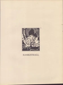 Vintage Art print - Original 1930 Graphic - “Basketball" - Yearbook Art - Picture 1 of 1