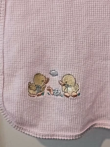 BABYLOVE Pink Waffle Weave 100% Cotton Baby Security Blanket Ducks Snail - Picture 1 of 7