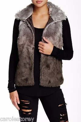 CHALECO DE PIEL SINTÉTICA FEVER "Smudge" Ombre ESTILO M6739705FW Chinchilla/Gris/Marrón MEDIANO Foto 1 de 4