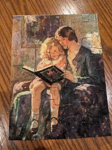 RARE Alox Puzzle Mother Daughter Reading Book 108pcs Complete #3126 1930s? - Picture 1 of 14