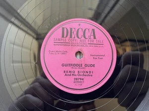 Remo Biondi: “Guitfiddle Glide / John Henry Blues” 78 Promo Decca Records E+ - Picture 1 of 4