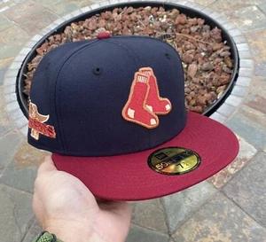 Exklusive New Era Boston Red Sox eng anliegende Mütze MLB Club Größe 7 1/4 zweifarbig blau - Bild 1 von 5
