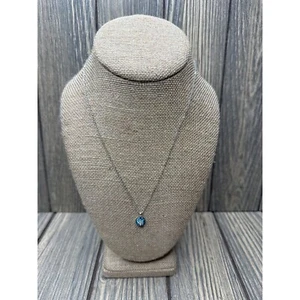 Collana con ciondolo stella ottone fiocco di neve .25” argento strass blu tono argento - Foto 1 di 4