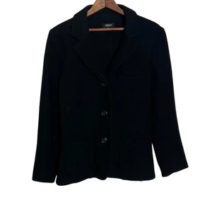 Blazer Jones & Co Jones New York de lana de un solo pecho con cuello negro talla grande - Imagen 1 de 9