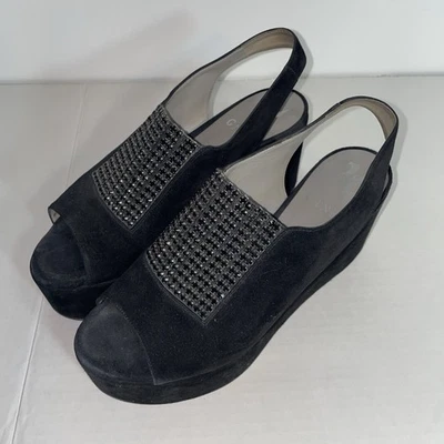 Gina Suede Lajara Embellished Wedge Heels US 7.5 ,EUR 38 , UK 5 - Image 1 of 4