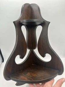 Antik Vintage Holz Holz Eck Wandregal 2 Etagen Etagen Regal - Bild 1 von 6