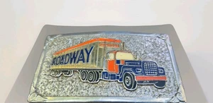 Roadway Trucking Gürtelschnalle VINTAGE von Hook-Fast Silver Semi Truck Big Rig - Bild 1 von 7