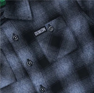 Dixxon Flannel LE Dago Dane SE Youth Med. Black Blue Plaid Flannel Button NWOT - Picture 1 of 12