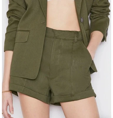 Pantalones cortos de mezcla de lino con marco talla 12 Foto 1 de 4