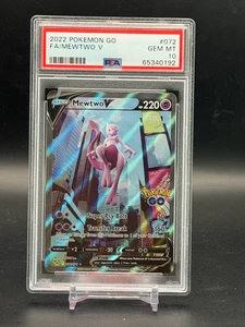 PSA 10 GEM MINT Mewtwo V Pokemon Go Full Art Holo Pokemon 072/078 - Picture 1 of 2