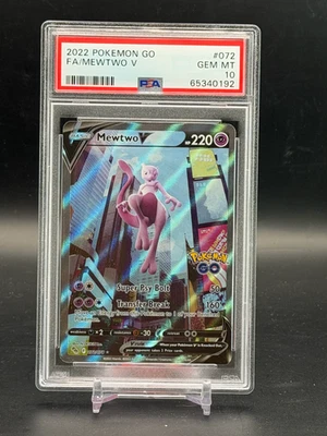 PSA 10 GEM MINT Mewtwo V Pokemon Go Full Art Holo Pokemon 072/078 - Image 1 of 2