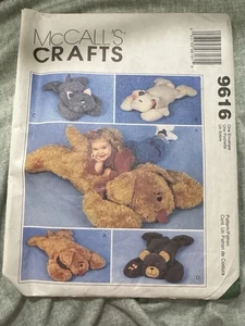 McCalls 9616 Crafts Fuzzy Friends Animal Pillow Shams Sewing Pattern Uncut - Picture 1 of 2