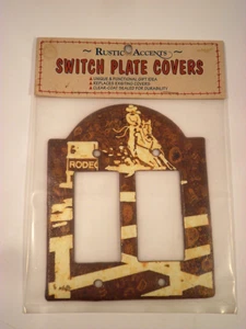 Nuevo en Paquete Acentos Rústicos Interruptor Placa Cubierta Doble 2 Barriles Corredor Western Metal 1997 - Imagen 1 de 4