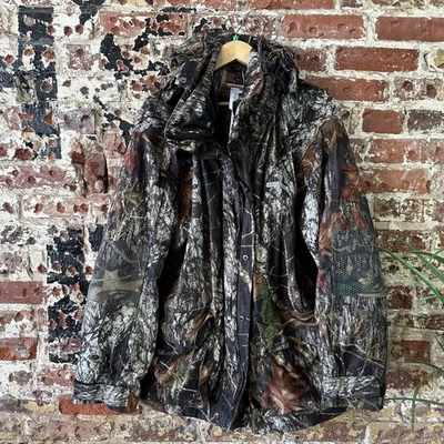 GameWinner Camo Mens XL Hunting Warm Hooded Jacket Coat Mossy Oak - Image 1 of 4