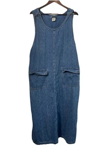 Vintage Faded Glory Damen Denim Blau Jeans Overall Kleid Gr. 20W Western Country Y2K - Bild 1 von 9