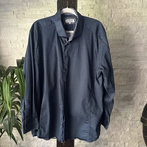 7 Downie St. London Couture Navy Blue Button Diamond Plaid Down Size 2X - Picture 1 of 6