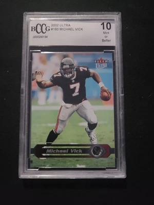 Michael Vick 2002 Fleer Ultra #160 BCCG 10 Mint Atlanta Falcons - Image 1 of 2