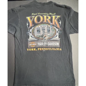 Harley Daivdson sz L York 25 yrs 1998 T-Shirt final assembly plant RARE VINTAGE - Picture 1 of 3