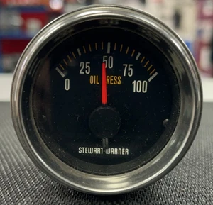 Stewart Warner Oil Pressure Gauge P-82885 Vintage 2-1/16" Electric - Picture 1 of 5