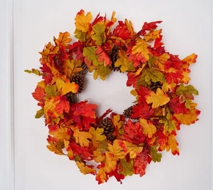 Wicker Park 24" Harvest Wreath Collection in Maple Leaf - Picture 1 of 1