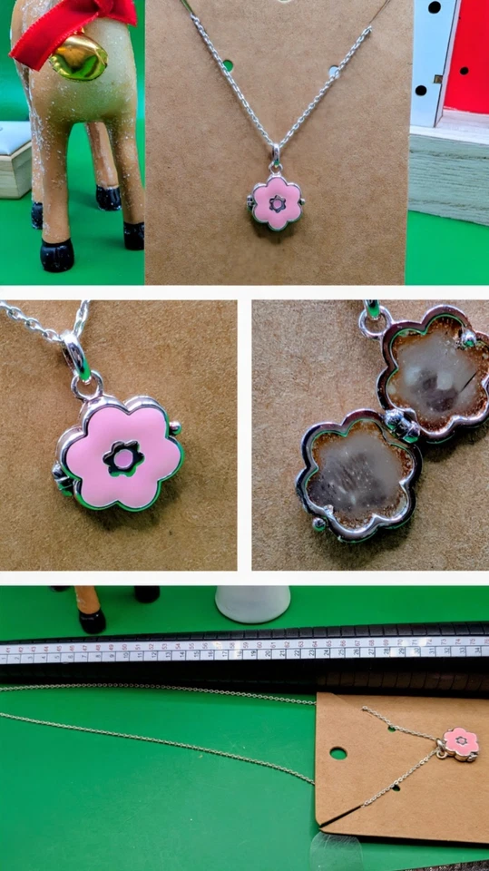 Детский медальон ожерелье цветок на серебро - Изображение 1 из 1