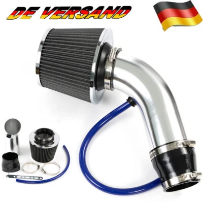 Air Intake Filter Kit Sport Luftfilter 3" 76mm Silber KFZ Auto Sportluftfilter - Bild 1 von 4