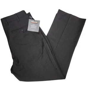NEW Kirkland Signature Mens Italian Wool Flat Front Dress Slacks 36x30 - Picture 1 of 10