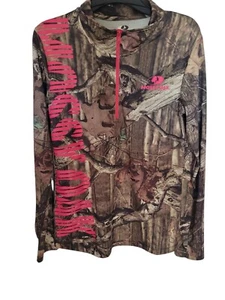 Mossy Oak Break Up Infinity Pullover Girls XL Camouflage Pink 1/4 Zip Jacket - Picture 1 of 4