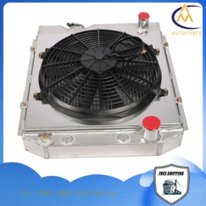 3 Row Aluminum Radiator W/ Fan shroud For Ford Mustang Comet Falcon V8 63 64-66 - Foto 1 di 7