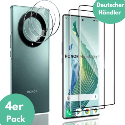 SMARTUP 2X Schutzglas für Honor Magic 5 Lite Display Kamera Panzerfolie Hartglas 3D ✅