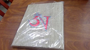 Eco-friendly Handmade Hemp Embroidered Aum Om Symbol Journal Notebook - Picture 1 of 3