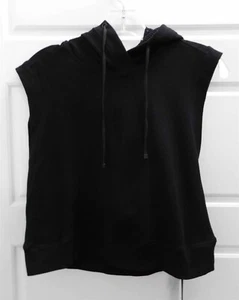 Nuevo Blanc Noir BLT 04600 Negro Polar Malla Michi Crop Sudadera con Capucha talla M $89rt - Imagen 1 de 5