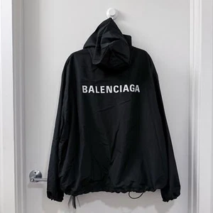 $2490 Value Balenciaga Logo Oversize Coat | Black | Medium - Picture 1 of 11