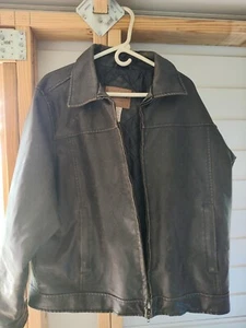 Vintage ARIZONA JEAN COMPANY PVC Faux Leather Jacket Quilt Lined Size XL Read - Picture 1 of 5