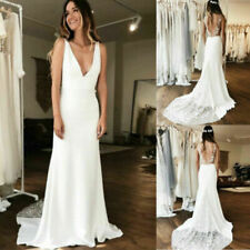 Lace Regular Size V Neck Wedding Dresses