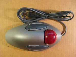Mouse de mármol Logitech T-BC21 TrackMan óptico probado y funcionando con cable fino - Imagen 1 de 7