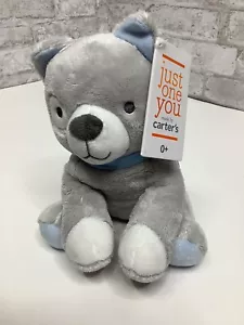Peluche musical Carters Just One You Dog cuerda animal de peluche gris husky nuevo con etiquetas nuevo - Imagen 1 de 5