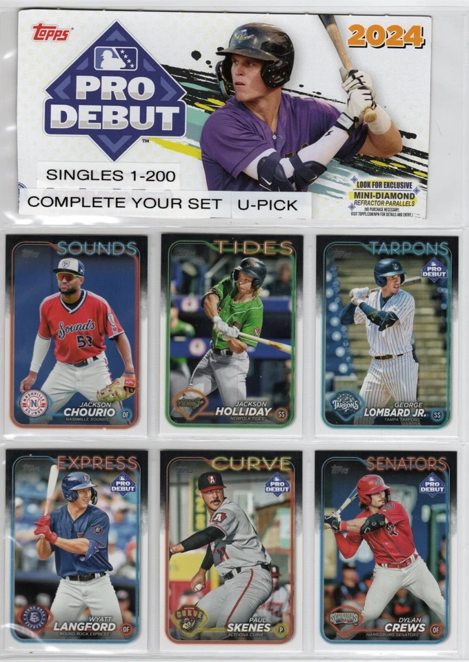 2024 Topps Pro Debut Singles 1-200 Baseball U-Pick / Complete Your Set - Image 1 of 1