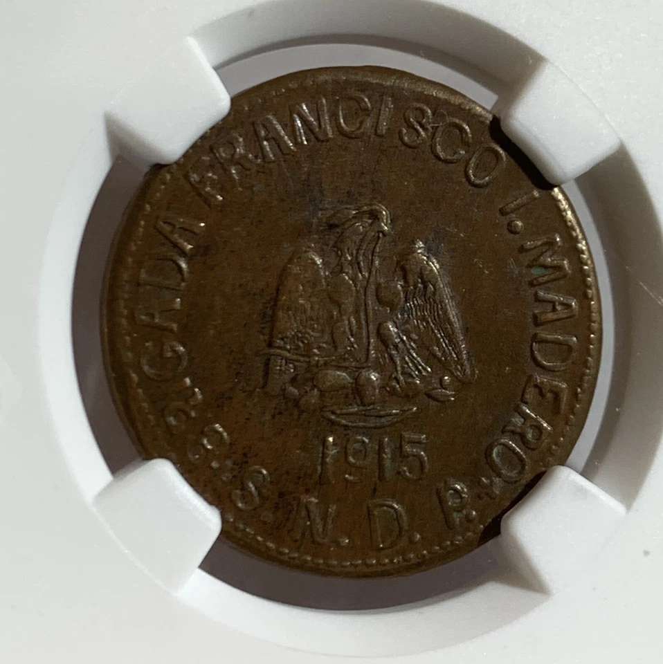 1915 MEXICO 20 CENTAVOS PUEBLA/CHICONCUAUTLA WIDE SNDP NGC AU55BN - Image 1 of 3