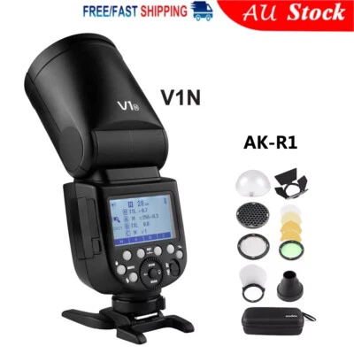 Godox V1-N V1N 2.4G Round Head Camera Flash For Nikon + AK-R1 Accessory Kit - image 1 of 4
