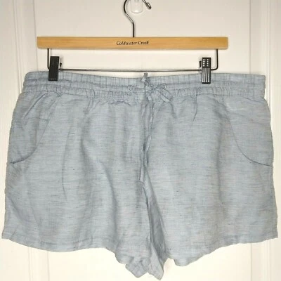 全新带标签 French Connection 女式蓝色莱赛尔亚麻混纺口袋短裤 12 码 — 第 1/4 张图片