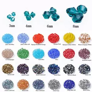 3mm 4mm 6mm 8mm Bicone Cristal Facetado Suelto Artesanía Cuentas Fabricación de Joyería - Imagen 1 de 72