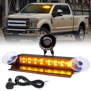 LED Amber Emergency Strobe Lights Dash Safety Warning Hazard Windshield Lights - Picture 1 of 8