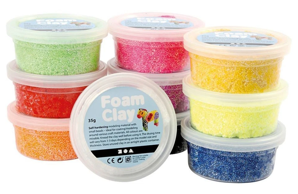 Creativ Company Foam Clay 78930 - assorted colors, Basic, 10x35g
