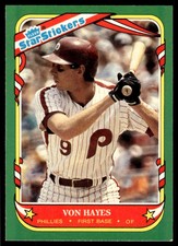 1987 Fleer Star Stickers Von Hayes Philadelphia Phillies #55