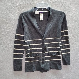 Patagonia Women Sweater Medium Gray Merino Wool Cardigan READ - Picture 1 of 8