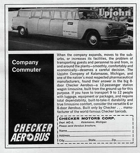 Checker Motors 1965 8 puertas Company Commuter anuncio impreso original - Imagen 1 de 1