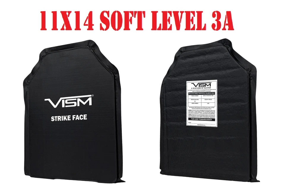 NCSTAR VISM Ballistic UHMWPE level IIIA Soft Panel 11x14 Shooter Cut Bullet Proof Plate