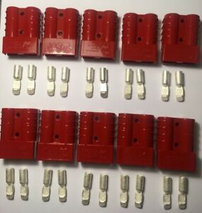 SB50 Anderson Connectors Red 6 AWG Gauge, 10 Pack