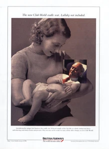 1996 British Airways: Club World Cradle Seat Vintage Print Ad - Picture 1 of 1
